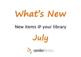 New Items @ Your Library July