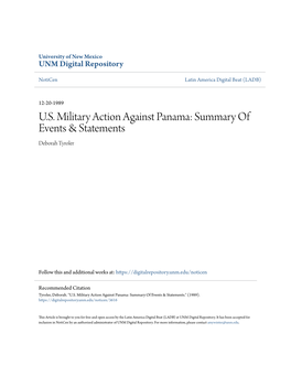 US Military Action Against Panama
