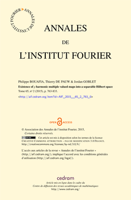 Existence of P Harmonic Multiple Valued Maps Into a Separable Hilbert Space Tome 65, No 2 (2015), P