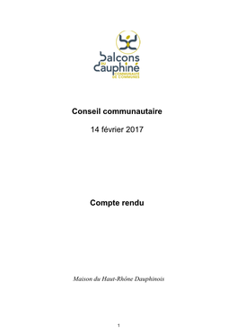 Compte Rendu CC 14 02 2017