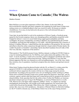 When Qanon Came to Canada | the Walrus