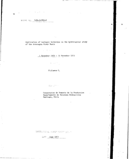 '-?'; KG, IAEA-R-80Q-P Application of Isctopic Technique in the Hydrolog-Ical Study of the Aconcagua River Basin L Wqvember