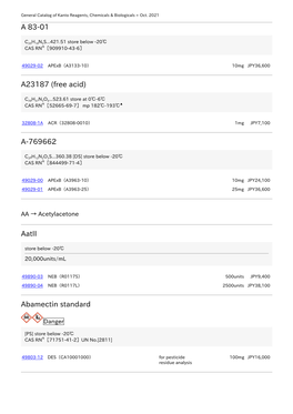 A23187 (Free Acid) Aatii Abamectin Standard Abasi