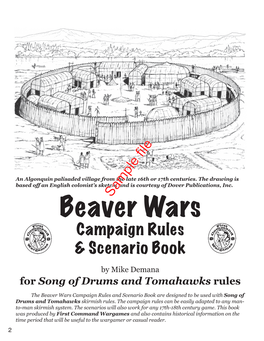 Beaver Wars Campaign Rules & Scenario Book by Mike Demana for Song of Drums and Tomahawks Rules