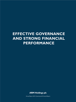 Effective Governance and Strong Financial Performance