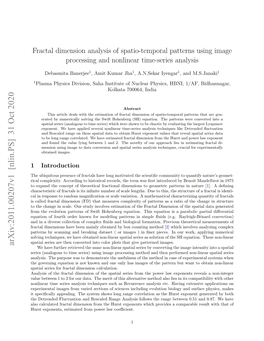 Fractal Dimension Analysis of Spatio-Temporal Patterns Using Image Processing and Nonlinear Time-Series Analysis