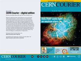 Digital Edition Welcome to the Digital Edition of the April 2013 Issue of CERN Courier