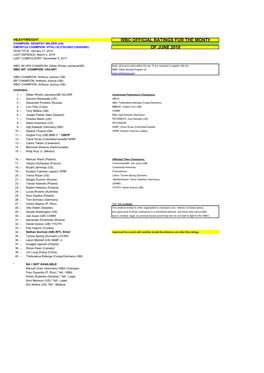 WBC RATINGS JUNE 2018.Xlsx