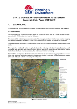 STATE SIGNIFICANT DEVELOPMENT ASSESSMENT Sunraysia Solar Farm (SSD 7680)