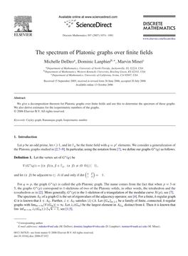 The Spectrum of Platonic Graphs Over Finite Fields