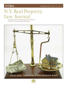 N.Y. Real Property Law Journal a Publication of the Real Property Law Section of the New York State Bar Association