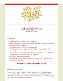 CSS Newsletter #2 FEBRUARY 2016