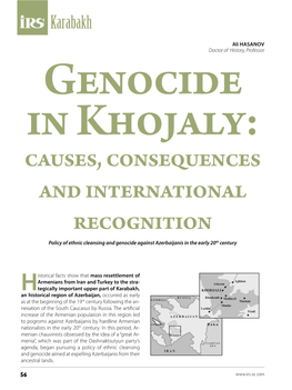 Causes, Consequences and International Recognition Policy of Ethnic Cleansing and Genocide Against Azerbaijanis in the Early 20Th Century