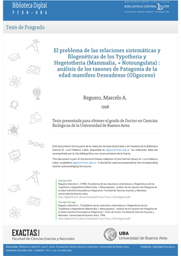 Tesis De Posgrado El Problema De Las Relaciones Sistemáticas Y