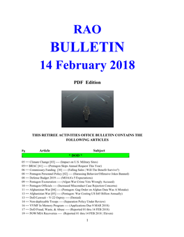 BULLETIN 14 February 2018