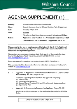 Agenda Reports Pack (Public) 07/04/2011, 13.30