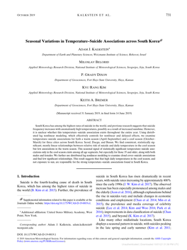 Seasonal Variations in Temperature–Suicide Associations Across South Korea