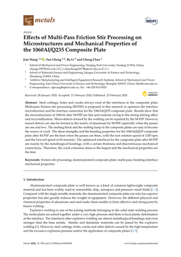 Effects of Multi-Pass Friction Stir Processing on Microstructures And