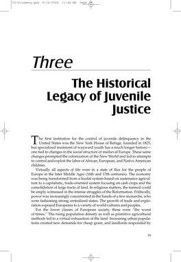 Chapter 3. the Historical Legacy of Juvenile Justice