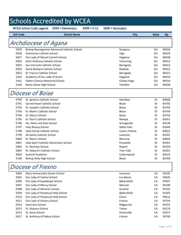 2017-18 Schools Accredited by WCEA.Xlsx