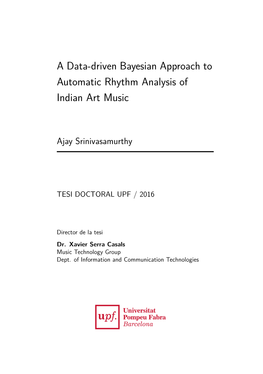 A Data-Driven Bayesian Approach to Automatic Rhythm Analysis of Indian Art Music