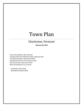 Town Plan Charleston, Vermont February 28, 2013