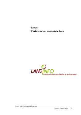 Report Christians and Converts in Iran