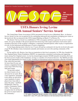 USTA Honors Irving Levine with Annual Seniors' Service Award