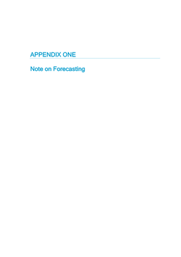 APPENDIX ONE Note on Forecasting