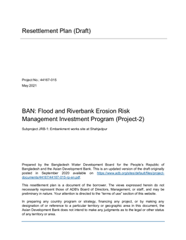 Resettlement Plan (Draft)