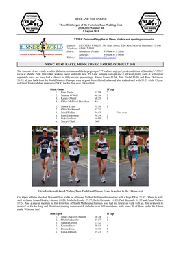 Vrwc Road Races, Middle Park, Saturday 30 July 2011