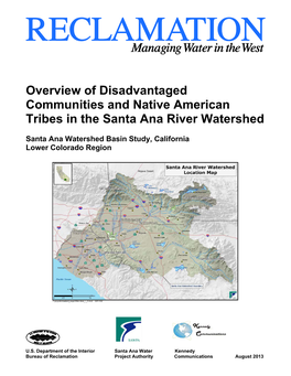 Overview of Disadvantaged Communities and Native American Tribes in the Santa Ana River Watershed