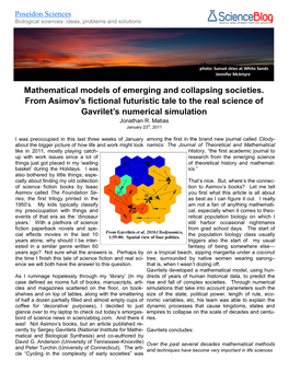 Mathematical Models of Emerging and Collapsing Societies. from Asimov’S Fictional Futuristic Tale to the Real Science of Gavrilet’S Numerical Simulation Jonathan R