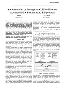 Implementation of Emergency Call Notification-Advanced PBX Feature Using SIP Protocol