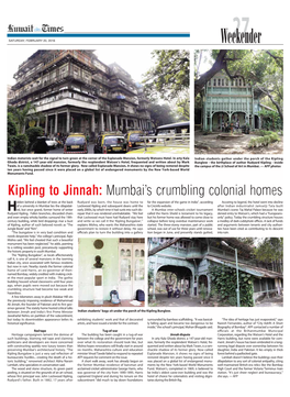 Kipling to Jinnah: Mumbai's Crumbling Colonial Homes