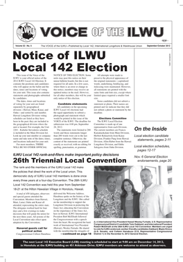 Notice of ILWU Local 142 Election