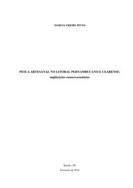 PESCA ARTESANAL NO LITORAL PERNAMBUCANO E CEARENSE: Implicações Conservacionistas