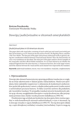 Dowcipy (Audio)Wizualne W Sitcomach Amerykańskich