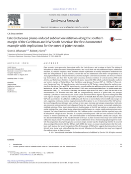 Late Cretaceous Plume-Induced Subduction Initiation Along The