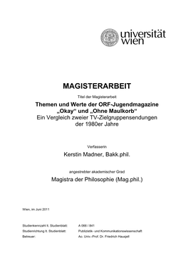 Magisterarbeit