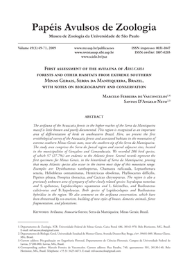 First Assessment of the Avifauna of Araucaria Forests and Other Habitats