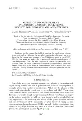 Onset of Deconfinement in Nucleus–Nucleus Collisions: Review for Pedestrians and Experts