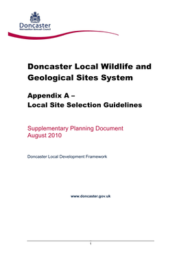 Doncaster Local Wildlife and Geological Sites System