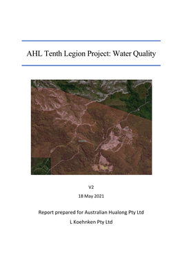 AHL Tenth Legion Project: Water Quality