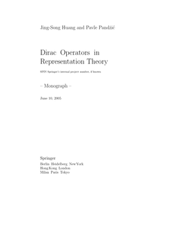 Dirac Operators in Representation Theory