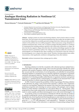 Analogue Hawking Radiation in Nonlinear LC Transmission Lines