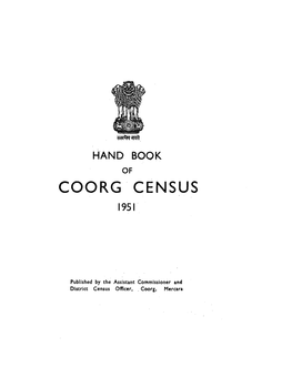 Coorg· Censu·S 1951·