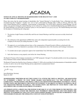 Acadia Realty Trust Combo 2020 V1