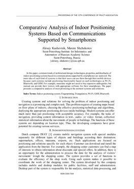 Comparative Analysis of Indoor Positioning Systems Based on Communications Supported by Smartphones