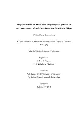 Spatial Patterns in Macro-Consumers of the Mid-Atlantic and East Scotia Ridges